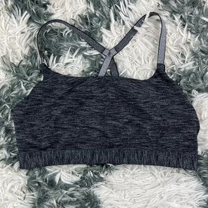 Athleta Women's Strappy-Back Sports Bra Gray Size Small